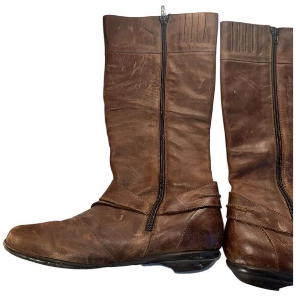 Born Brown Leather Riding Boots Women’s 8 Harness Buckle Equestrian Western - Picture 7 of 14
